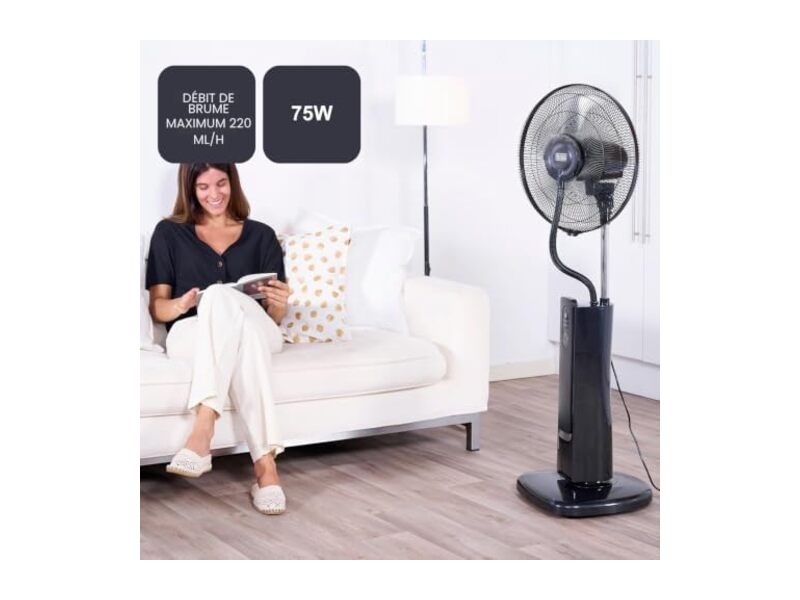 BLACK+DECKER Ventilateur sur Pied Brumisateur BXMF75E