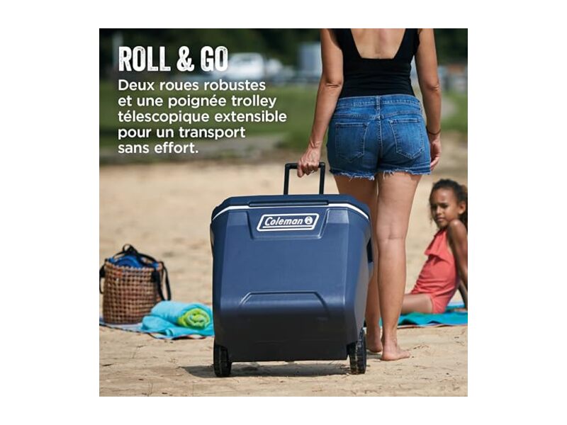 Coleman Xtreme Glacière Rigide 47L à Roulettes