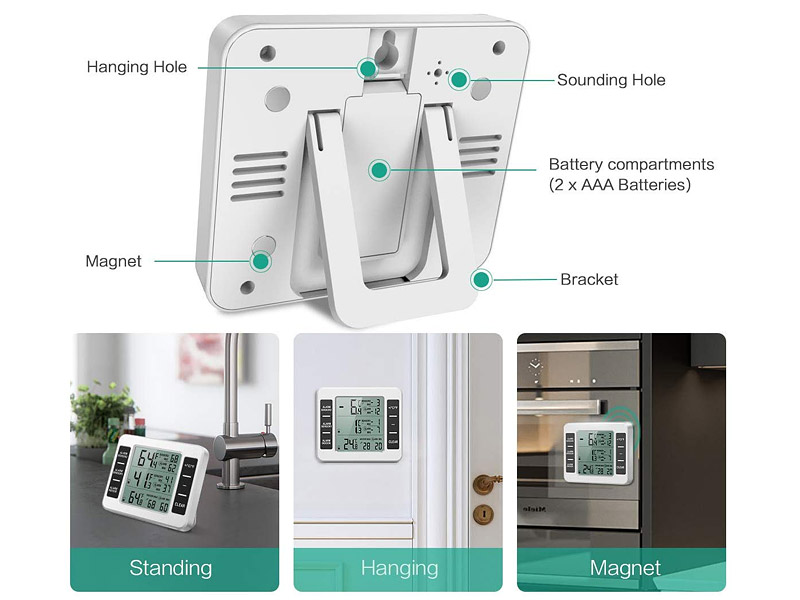 Oria Thermomètre de frigo sans fil Oria Thermomètre de frigo sans fil