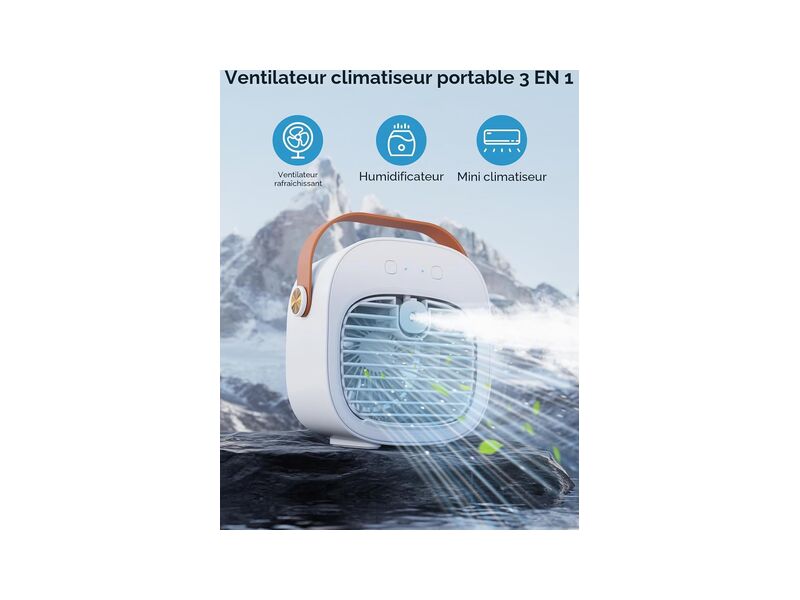 TOOKEBEEGO Mini Climatiseur Portable Rechargeable
