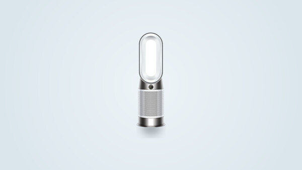 Purificateur d'air Dyson Purifier Hot+Cool HP1 blanc et argent, colonne verticale sans pales visibles