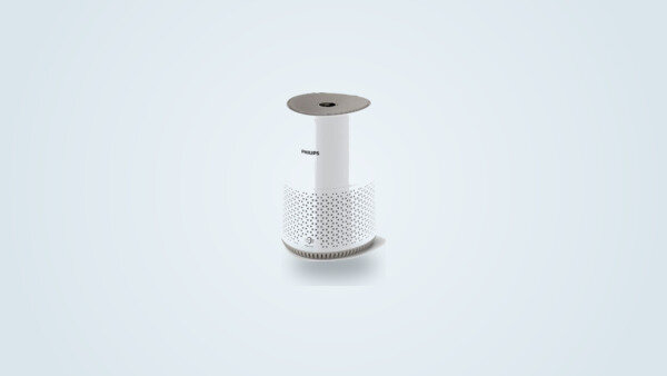 Purificateur d'air Philips AC0650/10 blanc, vue de face, écran tactile visible