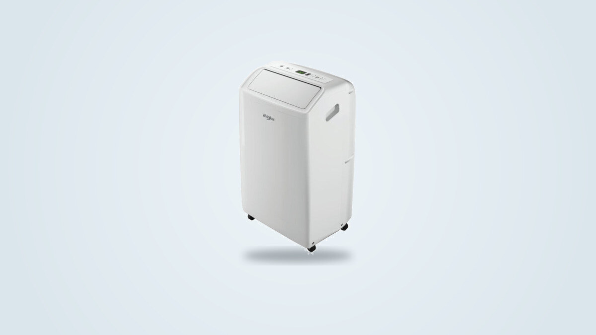 Climatiseur mobile Whirlpool PACF29CO W blanc avec sa télécommande Around U